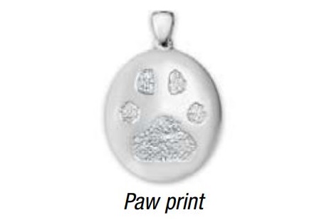 Custom Paw Print Charm - Sterling Silver Image